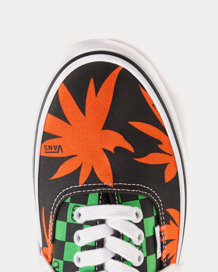 Valentino x Vans Fabric Trainer with VLogo Checkerboard Print & Tropical Leaves Print Black / Red / Green Low Top Sneakers - 5
