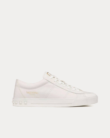 Valentino Cityplanet Calfskin White Low Top Sneakers - 1