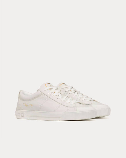 Valentino Cityplanet Calfskin White Low Top Sneakers - 3