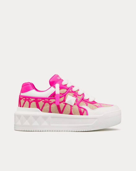 VALENTINO クロシェ ロートップスニーカー ピンク×アイボリー 4y2s0h43rdg-0ni_01.jpg