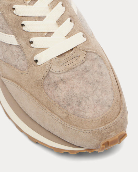 Veronica Beard Valentina Suede & Shearling Cobblestone Grey Low Top Sneakers - 4