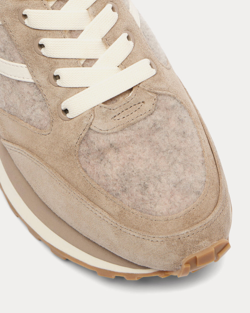 Veronica Beard Valentina Suede & Shearling Cobblestone Grey Low Top Sneakers - 4