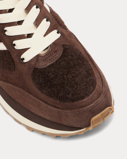 Veronica Beard Valentina Suede & Shearling Espresso Brown Low Top Sneakers - 4