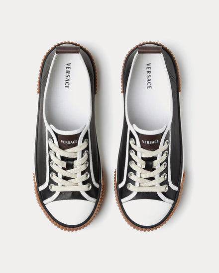 Versace Goliath Nappa White / Black Low Top Sneakers - 2