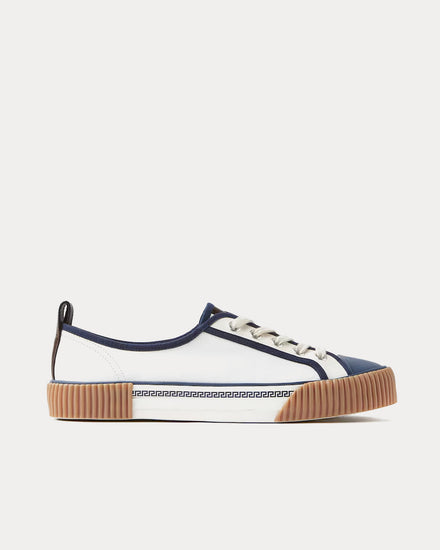 Versace Goliath Nappa White / Blue Low Top Sneakers - 1