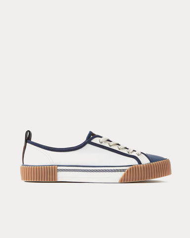 Versace Goliath Nappa White / Blue Low Top Sneakers