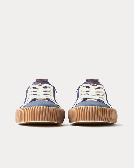 Versace Goliath Nappa White / Blue Low Top Sneakers - 3