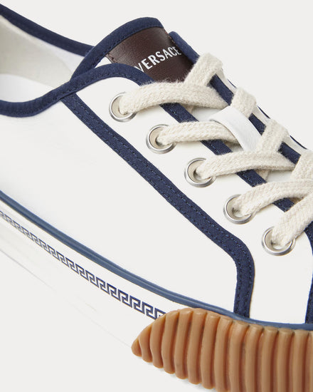 Versace Goliath Nappa White / Blue Low Top Sneakers - 5