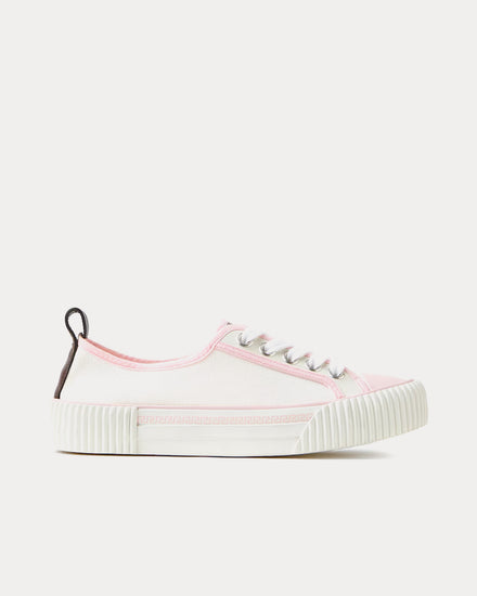 Versace Goliath Canvas White / Pink Low Top Sneakers - 1