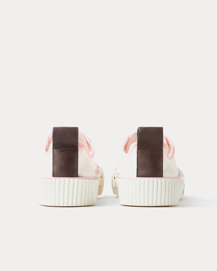Versace Goliath Canvas White / Pink Low Top Sneakers - 4