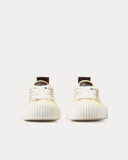 Versace Goliath Canvas White / Yellow Low Top Sneakers - 3