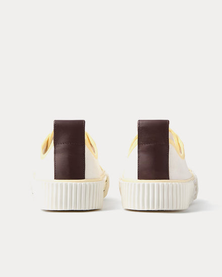 Versace Goliath Canvas White / Yellow Low Top Sneakers - 4