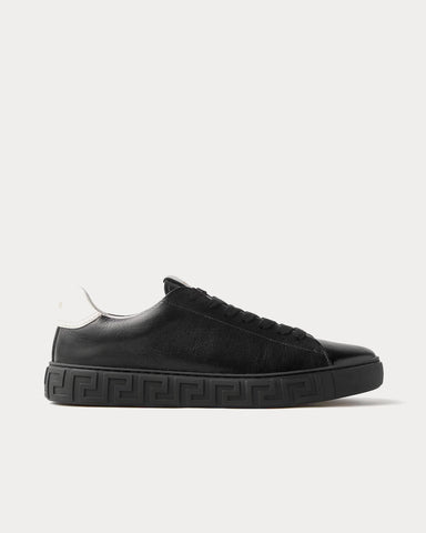 Versace Greca Leather Black Low Top Sneakers
