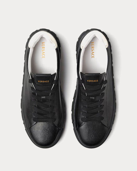 Versace Greca Leather Black Low Top Sneakers - 2