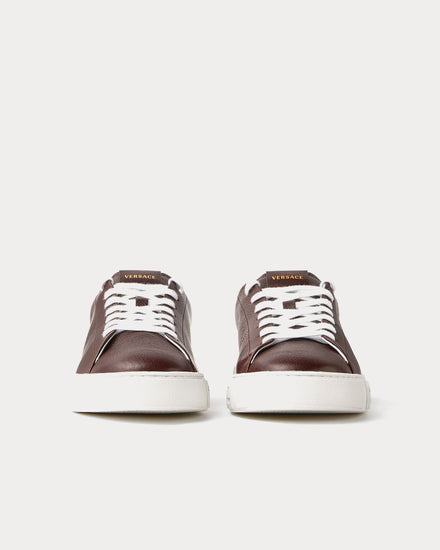 Versace Greca Leather Brown Low Top Sneakers - 3