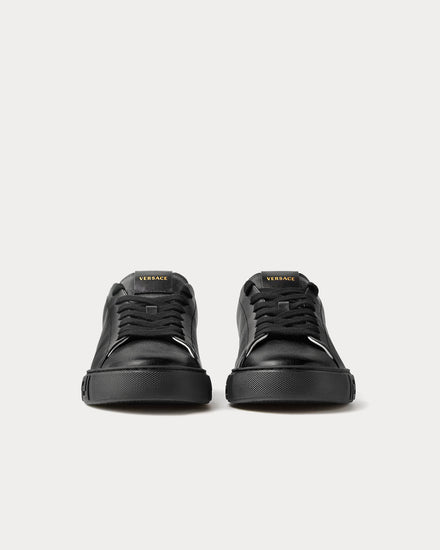 Versace Greca Leather Black Low Top Sneakers - 3