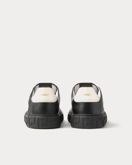 Versace Greca Leather Black Low Top Sneakers - 4