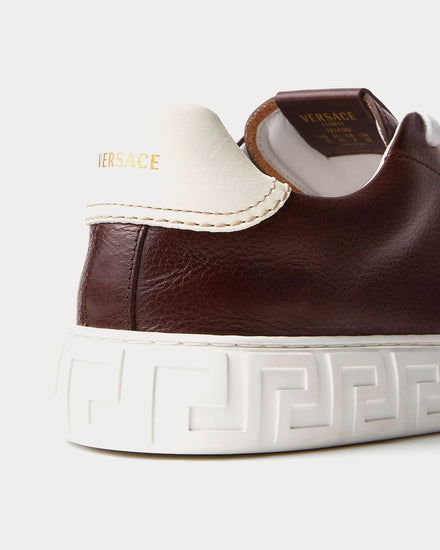 Versace Greca Leather Brown Low Top Sneakers - 5