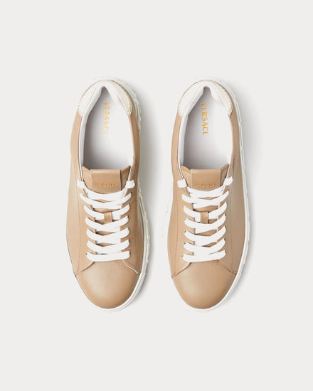 Versace Greca Leather Beige Low Top Sneakers - 2