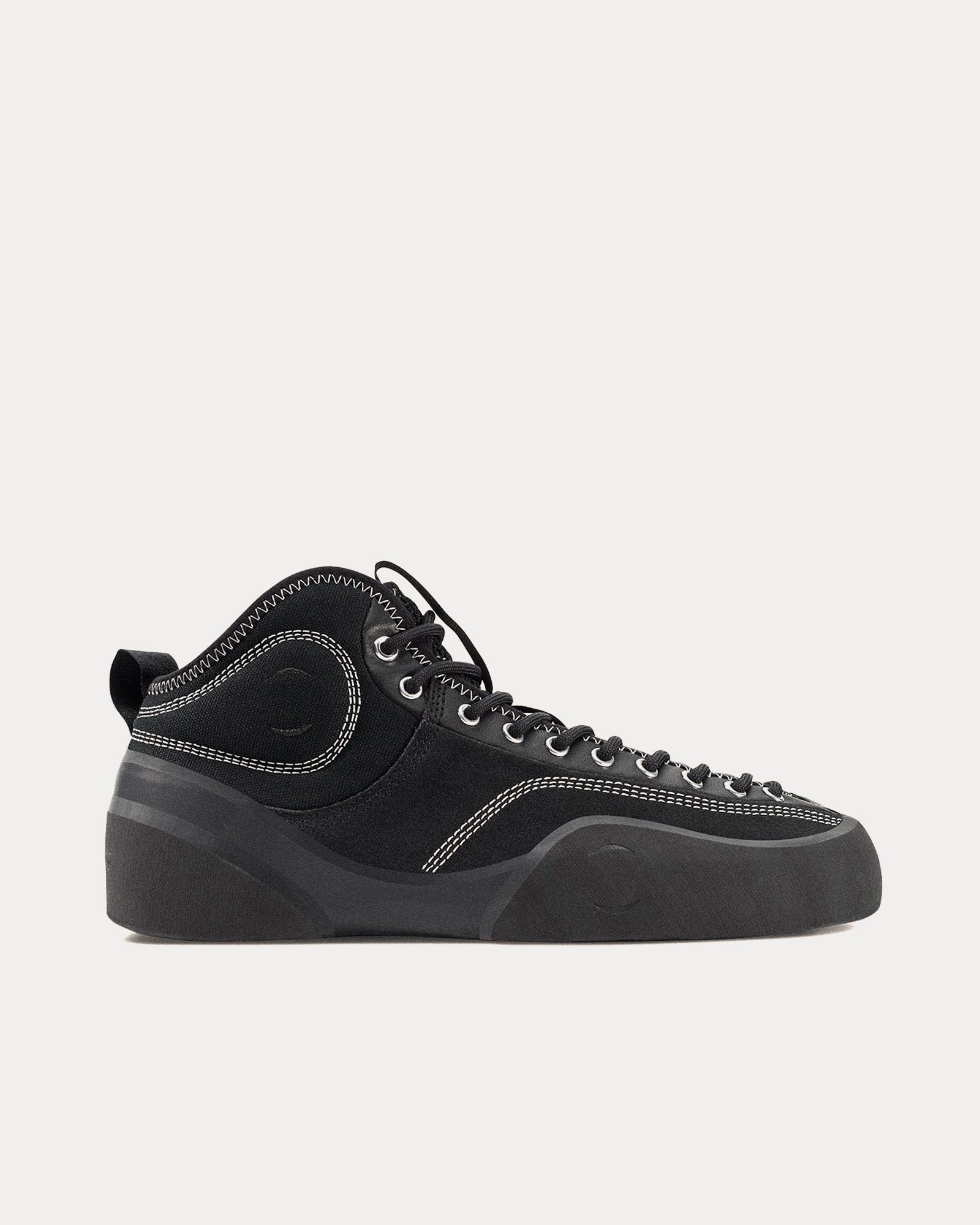 Village PM Men's 1PM Suede Black Mid Top Sneakers