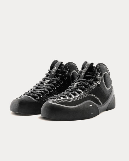 Village PM 1PM Suede Black Mid Top Sneakers - 2