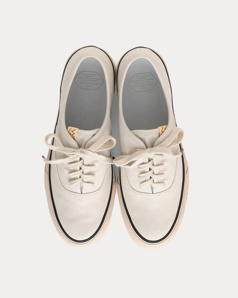 Visvim Logan Deck Lo Sipe White Low Top Sneakers - 2