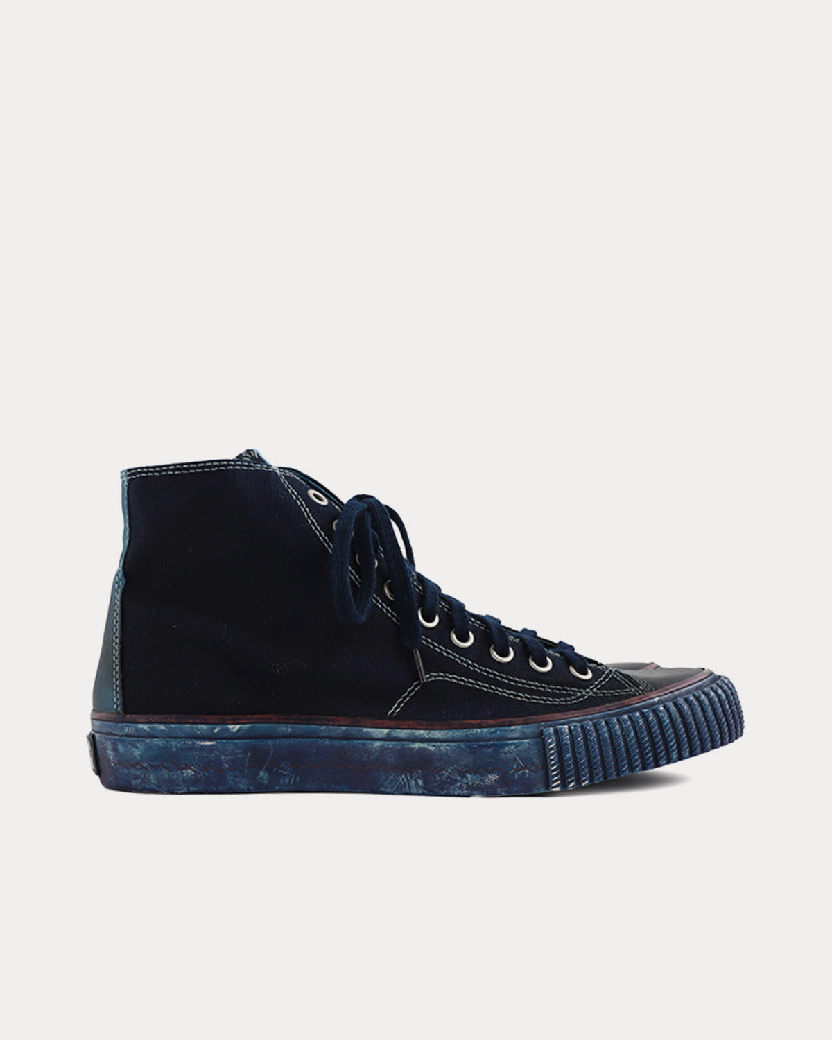 スニーカー visvim SKAGWAY HI CANVAS(N.D.) DK.INDIGO Visvim Men's Skagway Hi Canvas N.D Indigo High Top Sneakers