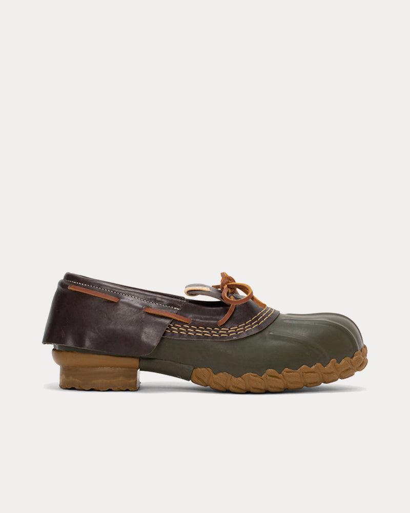 靴 DECOY DUCK LO-FOLK Visvim Men's Decoy Duck Lo-Folk Olive Slip On Shoes