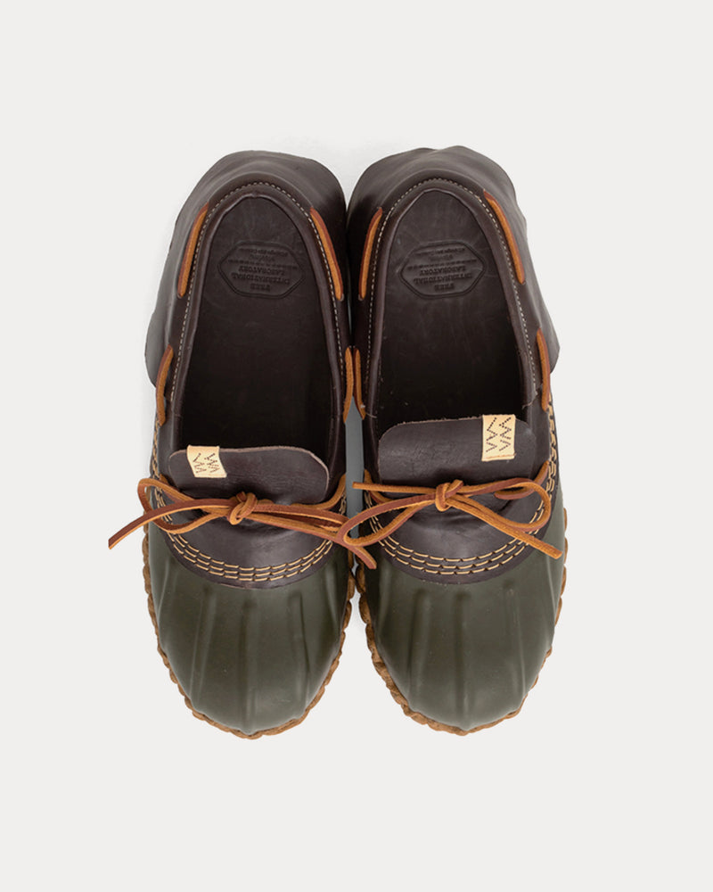 Visvim Decoy Duck Lo-Folk Olive Slip On Shoes - 2