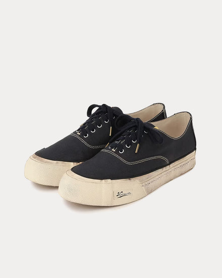 Visvim Logan Distressed Canvas Black Low Top Sneakers - 3
