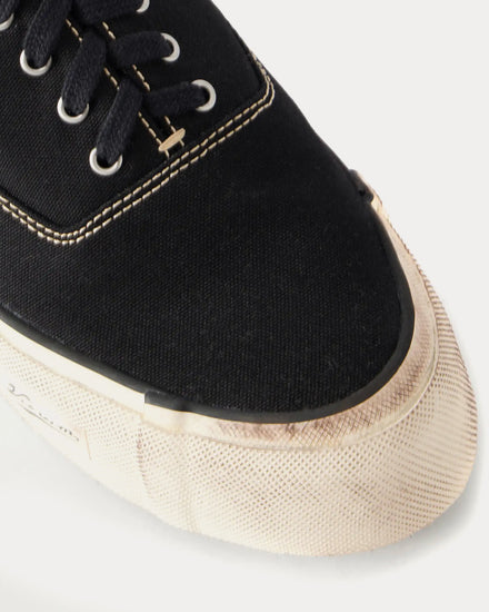 Visvim Logan Distressed Canvas Black Low Top Sneakers - 6