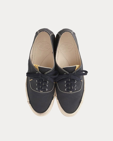 Visvim Logan Distressed Canvas Navy Low Top Sneakers - 2