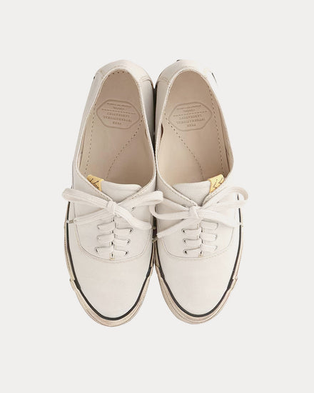 Visvim Logan Distressed Canvas White Low Top Sneakers - 2