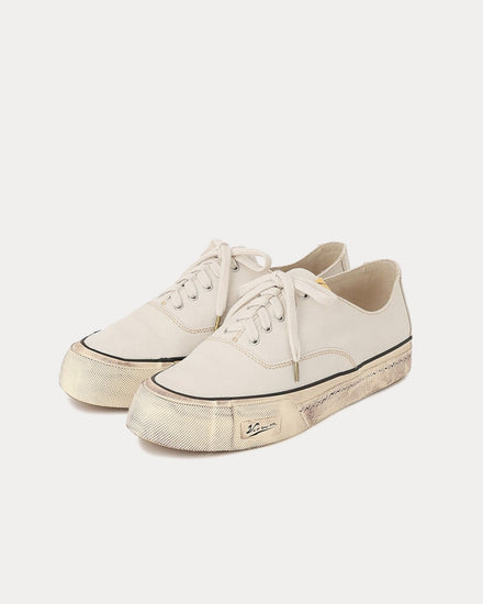 Visvim Logan Distressed Canvas White Low Top Sneakers - 3