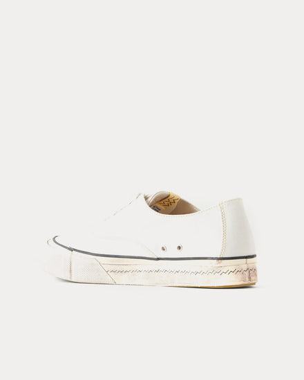 Visvim Logan Distressed Canvas White Low Top Sneakers - 4