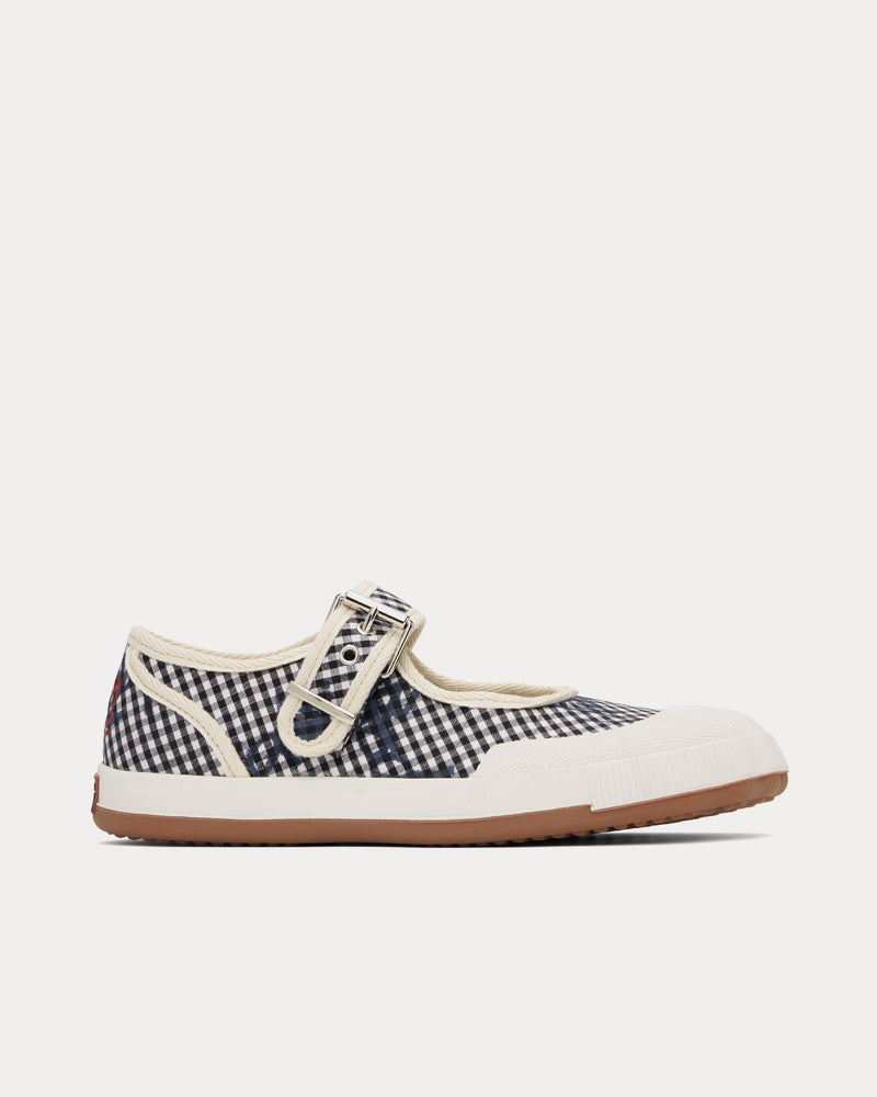 Vivienne Westwood Animal Gym Bar Gingham / VW Black Slip On Sandals - 1