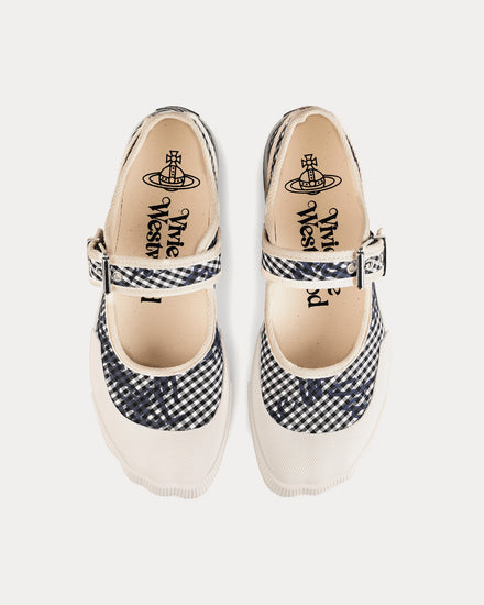 Vivienne Westwood Animal Gym Bar Gingham / VW Black Slip On Sandals - 2