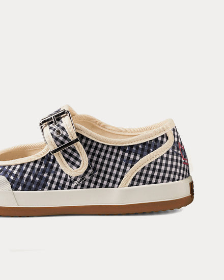 Vivienne Westwood Animal Gym Bar Gingham / VW Black Slip On Sandals - 4