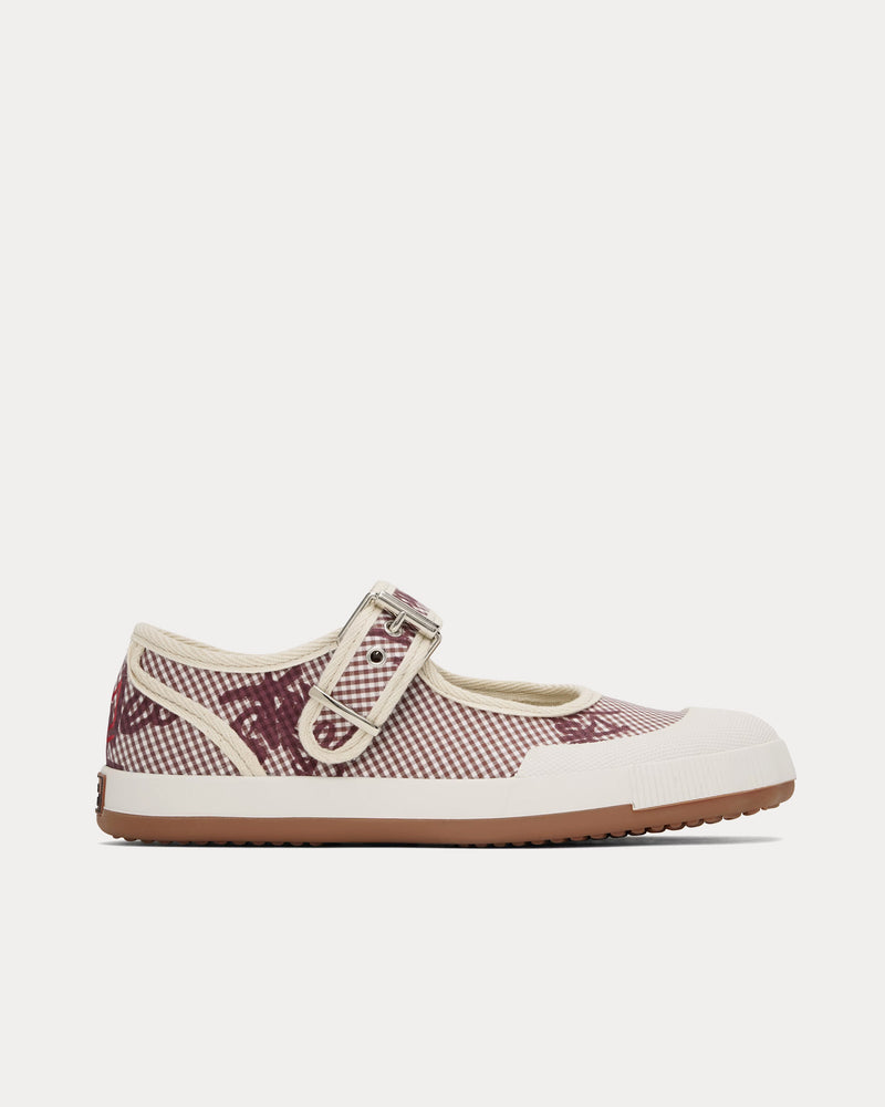 Vivienne Westwood Animal Gym Bar Gingham / VW Brown Slip On Sandals - 1