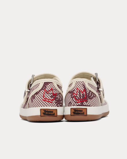 Vivienne Westwood Animal Gym Bar Gingham / VW Brown Slip On Sandals - 3