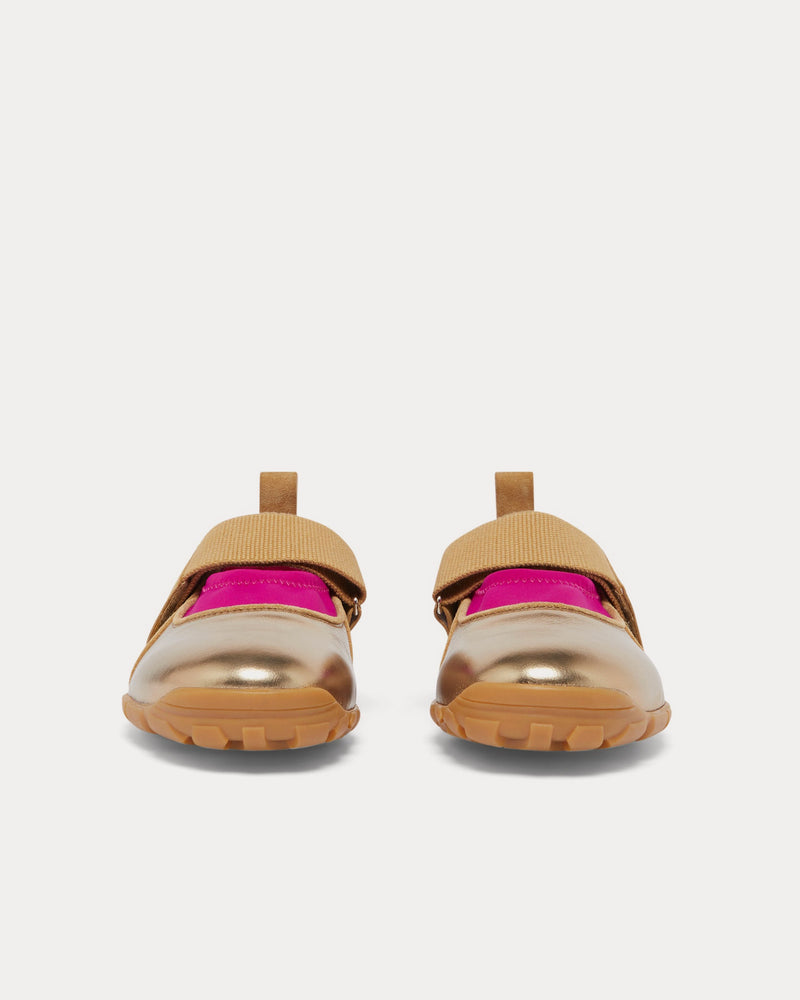 Wales Bonner Jewel Mary-Jane Khaki / Fuchsia Slip On Sneakers - 3