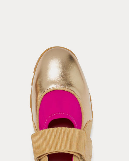 Wales Bonner Jewel Mary-Jane Khaki / Fuchsia Slip On Sneakers - 2