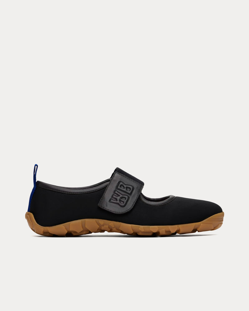 Wales Bonner Jewel Mary-Jane Flat Black Slip On Sneakers - 1