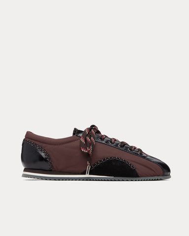 Wales Bonner Paris Nylon & Leather Black / Brown Low Top Sneakers