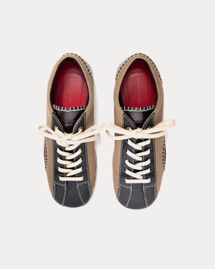 Wales Bonner Paris Leather Beige / Black Low Top Sneakers - 2