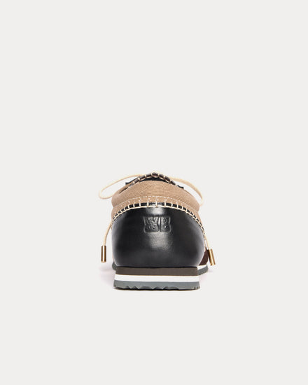 Wales Bonner Paris Leather Beige / Black Low Top Sneakers - 3