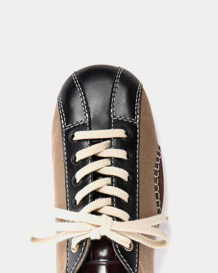 Wales Bonner Paris Leather Beige / Black Low Top Sneakers - 4