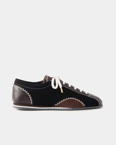 Wales Bonner Paris Leather Black / Brown Low Top Sneakers