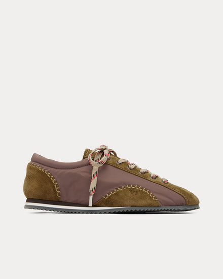 Wales Bonner Paris Nylon & Leather Olive / Taupe Low Top Sneakers - 1