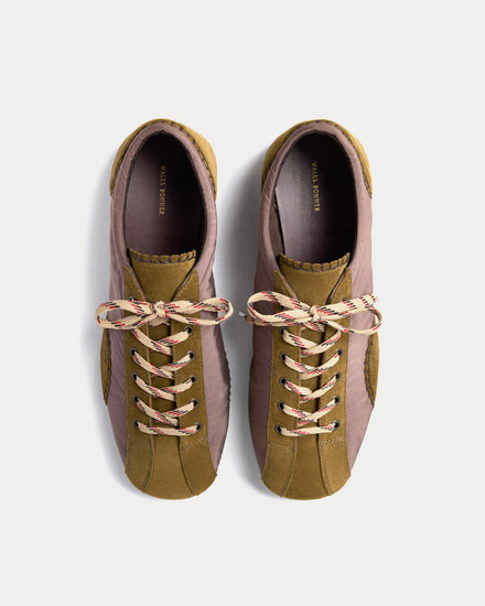Wales Bonner Paris Nylon & Leather Olive / Taupe Low Top Sneakers - 2